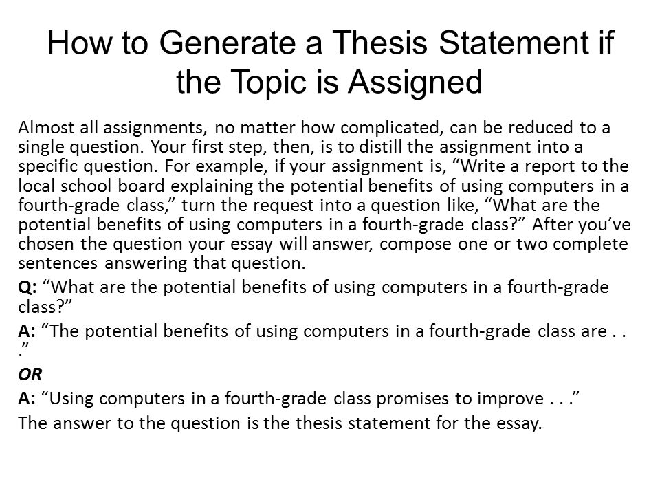 Make thesis statement generator